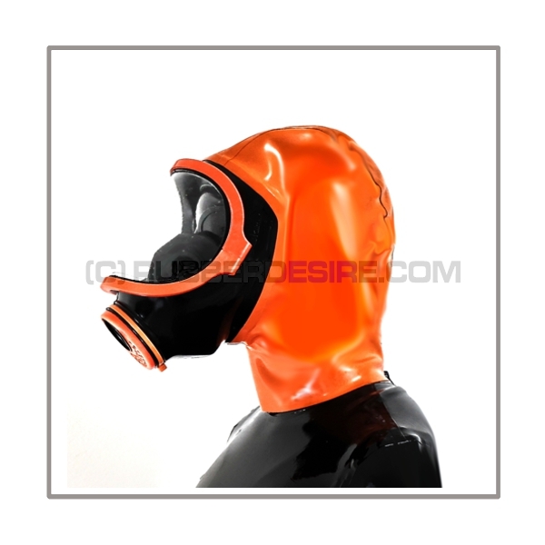 Deluxe CLIMAX gasmask-zipperhood-system SMELLBAG-X with neckrespirator-rubbersmell-bag-set
